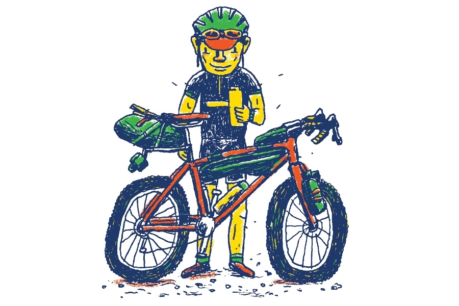 Bikepacking bike illustration by Daniel Mrgan
