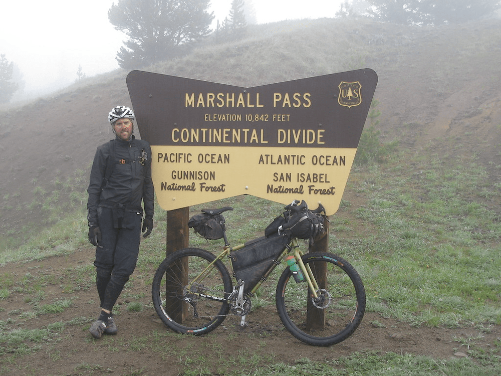 Salsa Cycle's Joe Meiser at Marshall Pass on the Continental Divide