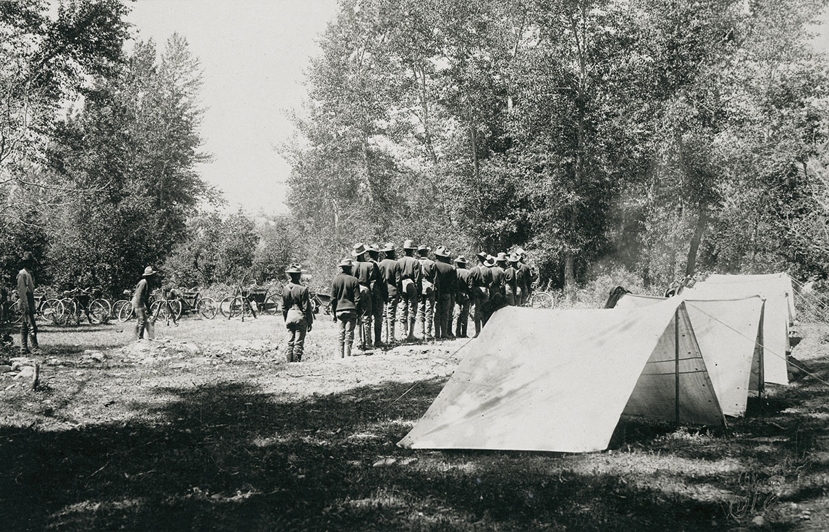 The 25th Infantry Division Bicycle Corps makes camp. A scene any self-contained cyclotourist would recognize.