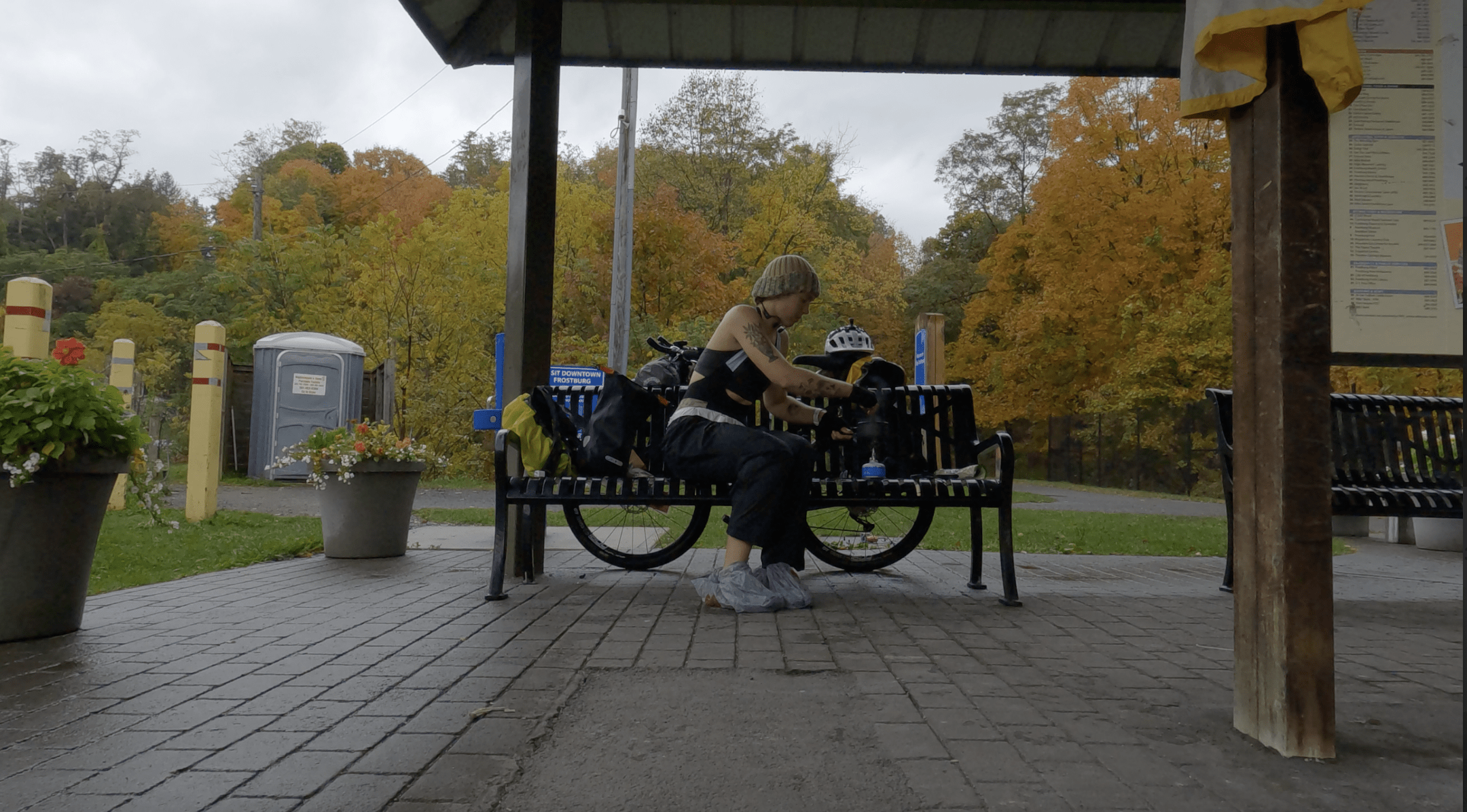 cyclist in the rain