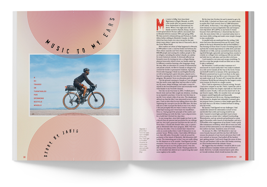 Adventure Cyclist magazine feature story spread