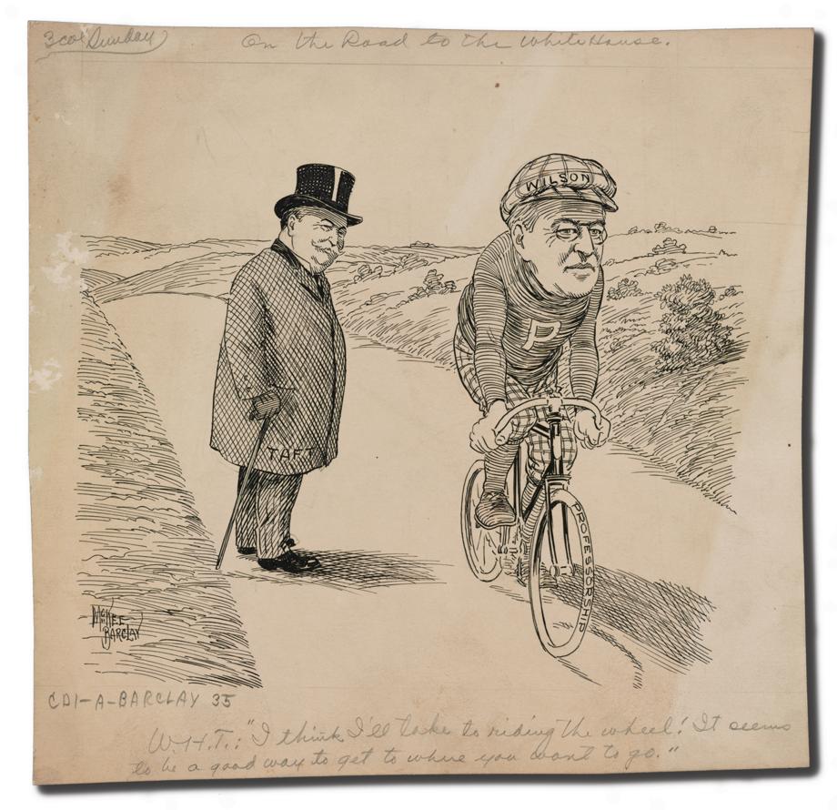 Editorial cartoon by McKee Barclay depicting President Woodrow Wilson