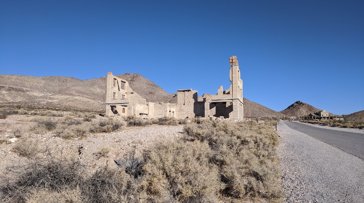 One of the remaining buildings at the Rhyolite Ghost Town.