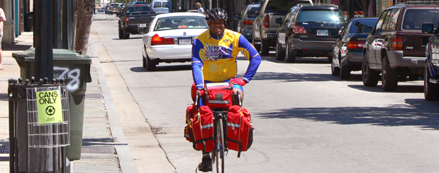 Cyclist in Mobile, Alabama