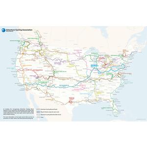 Adventure Cycling Association Route Network Map Poster