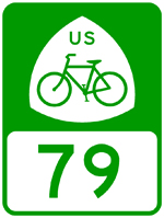 Image: Green & white version of U.S. Bike Route Sign