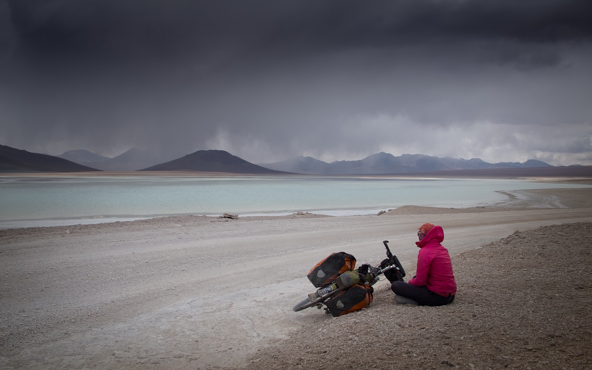 Nathan Haley photo called Cherry Storm, bike touring through bad weather