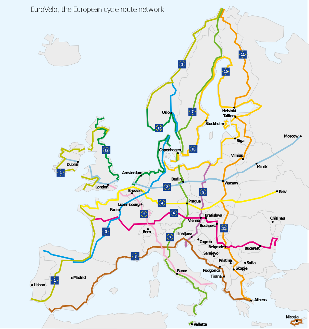 Eurovelo is a European cycling route network.