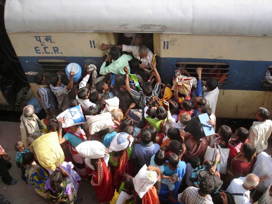 Crowds on a Train in India