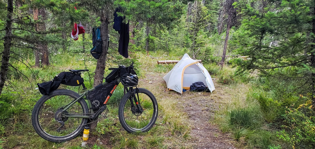 Dispersed bike camping on forest service land