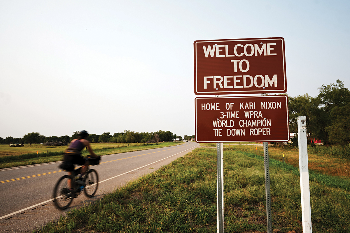 Bike tour through Oklahoma.