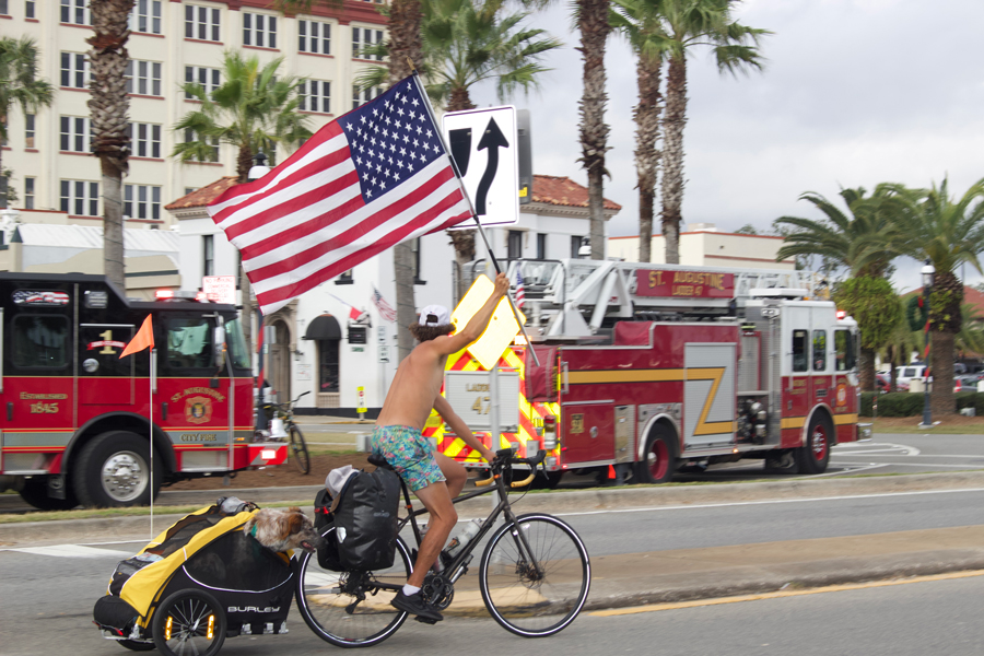firefighter rides his bike across the country