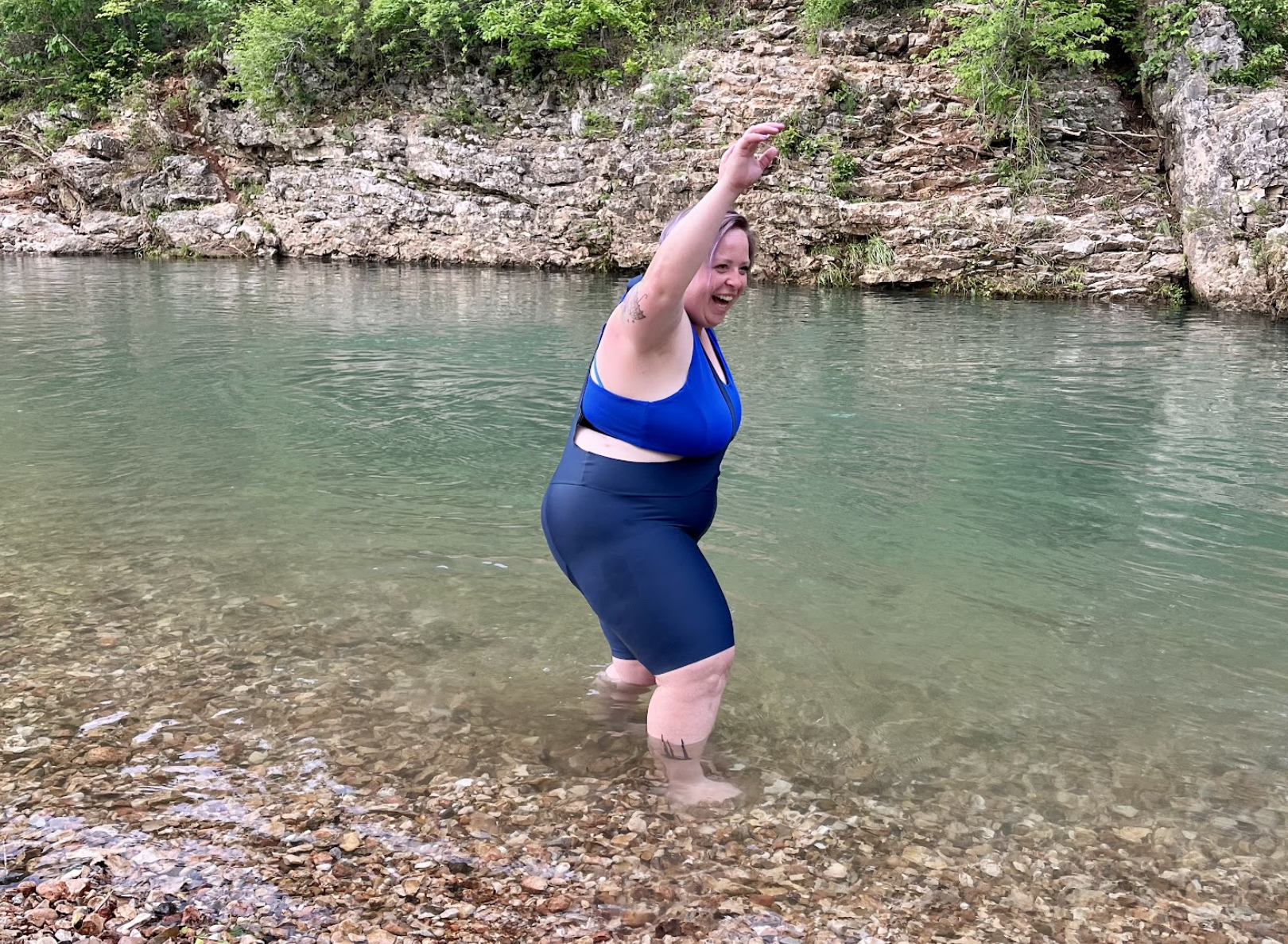 plus size woman in the water