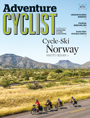 Image: Cover of redesigned "Adventure Cyclist" magazine
