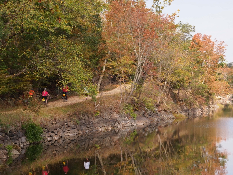 Riders find their own pace along the Canal Towpath.