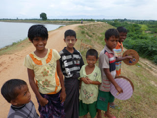 A group of children with kites