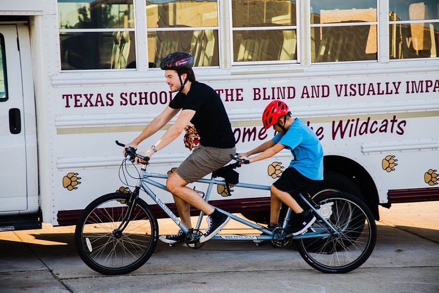 bike touring travel blind