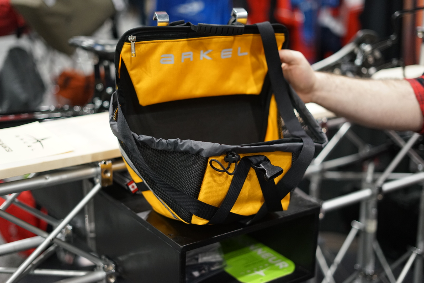 Arkel Haul-It is essentially half a pannier with cargo straps