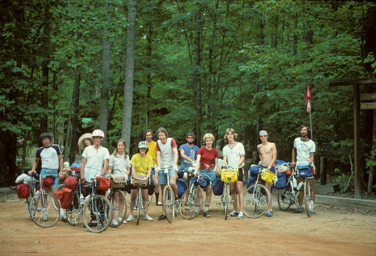 Bikecentennial 1976 Trans Am group photo by Bill Weir
