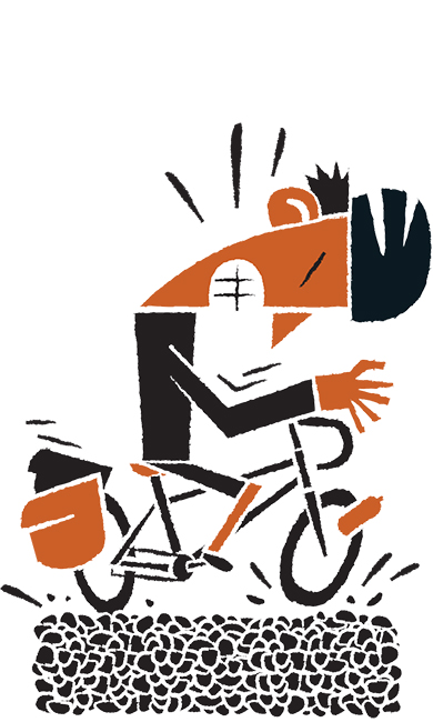 Daniel Mrgan bike touring chip seal road illustration