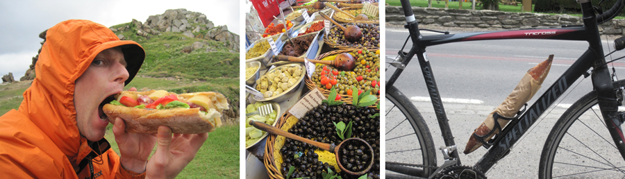 Food options while bike touring in Europe