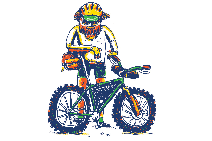 Modern mountain bike illustration by Daniel Mrgan