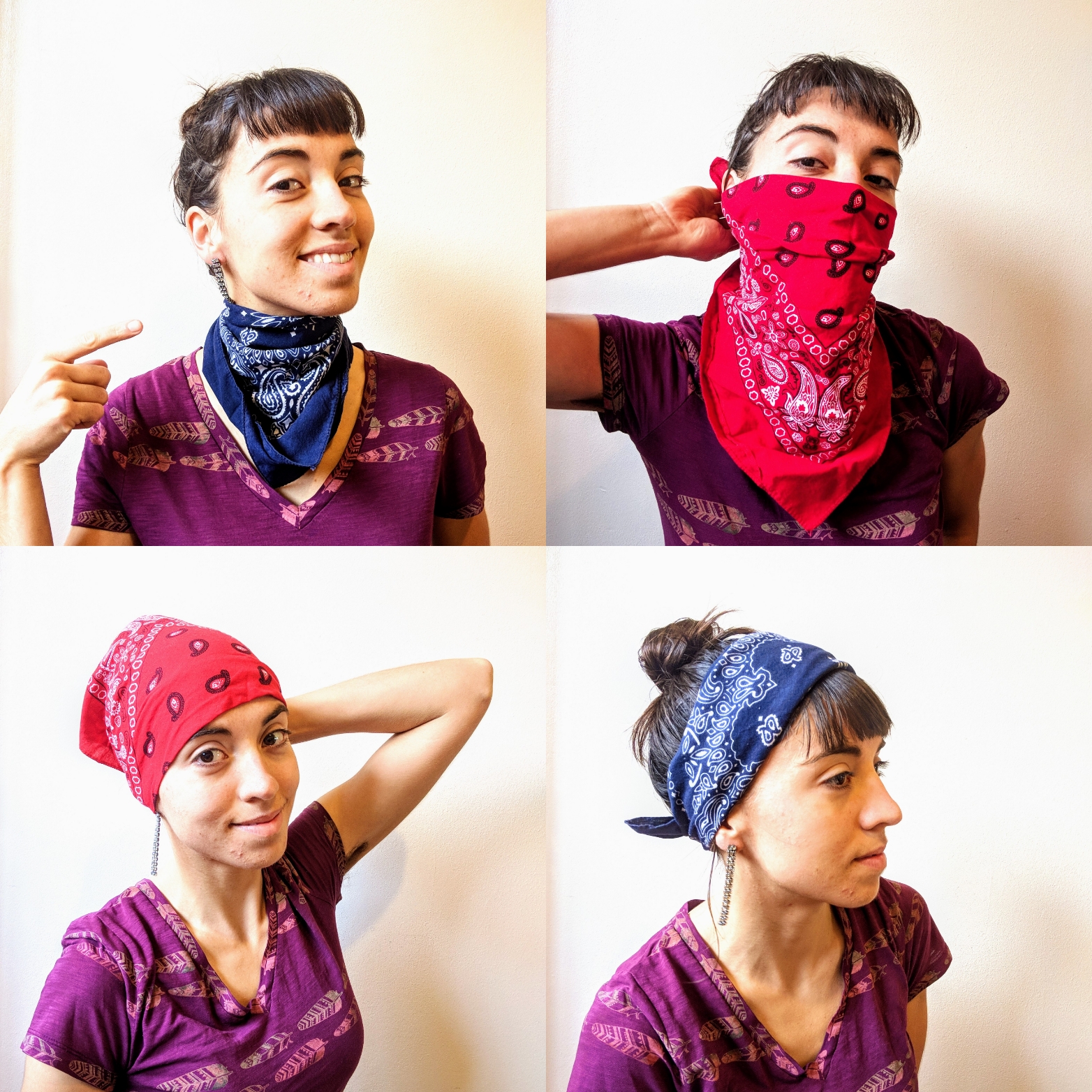 Ways to wear a bandana for bicycle touring