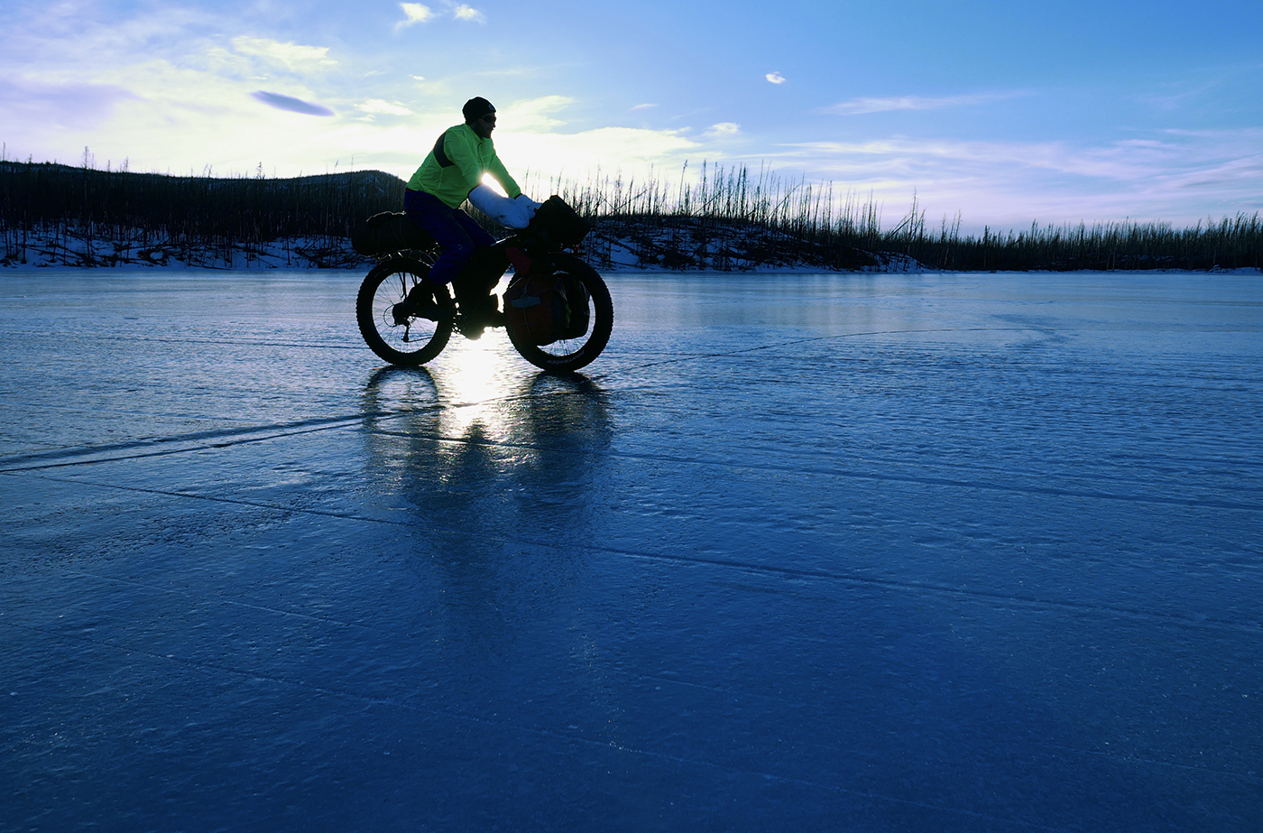 Long stretches of ice and bare ground in Alaska.