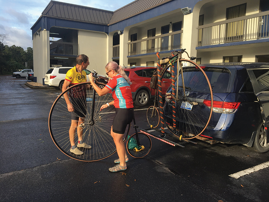 Riding high wheels across the country