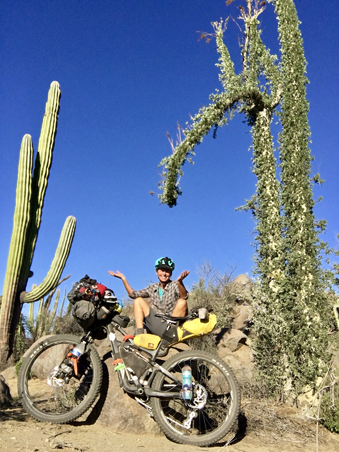 Pedaling into a tight spot in the Mexican desert