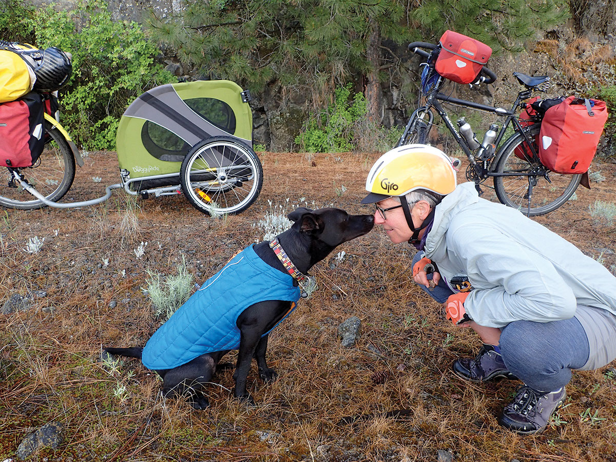 A rescued dog travels a rescued trail. 