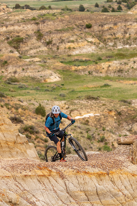 Technical sections of Bike tour in North Dakota on the Maah Daah Hey trail.