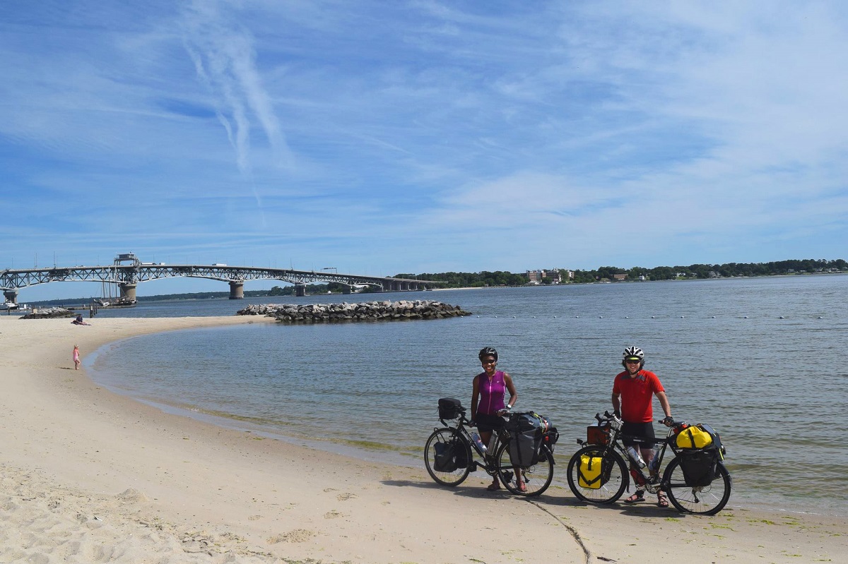 Starting their TransAmerica Trail bike tour.