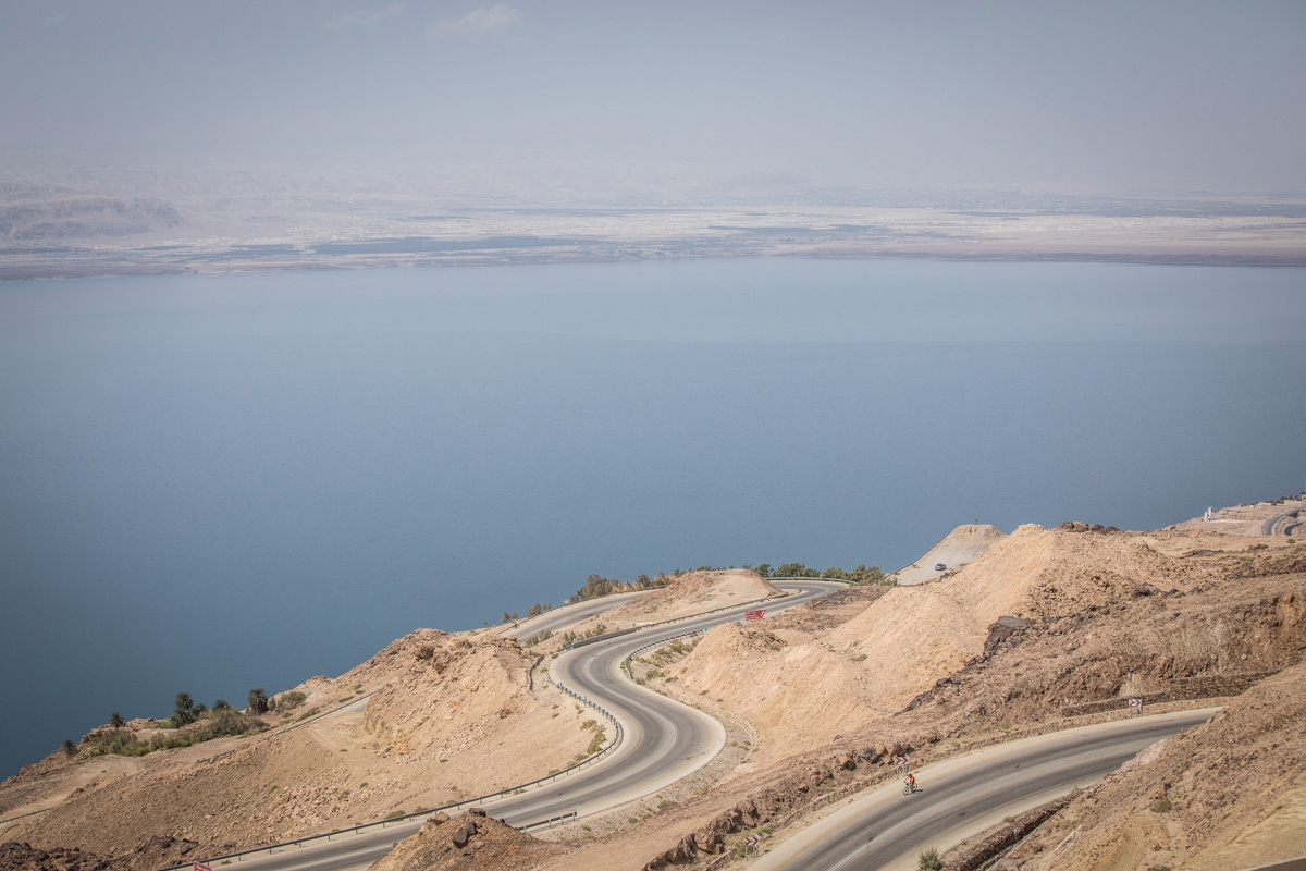 Cycling the road above the Dead Sea