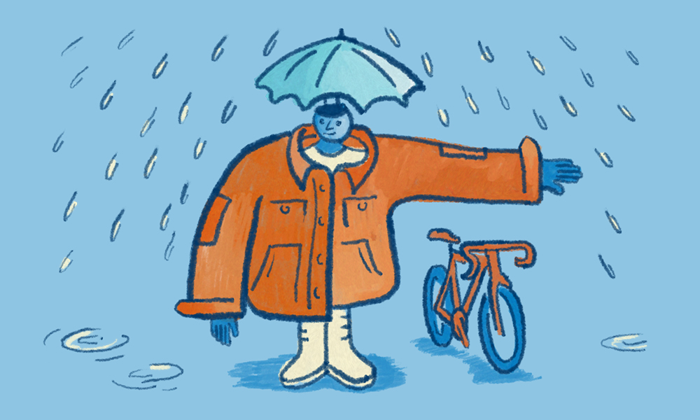 Wearing waterproof layers can help to keep you warm and dry during unsavory weather.