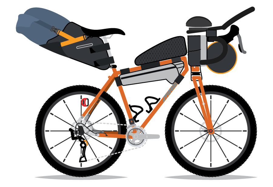 An illustration of Nick Legan's Mosaic Custom. By Bicycle Crumbs.