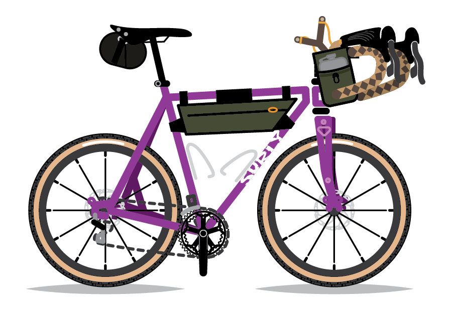 An illustration of Ally Mabry's Surly Straggler, by Bicycle Crumbs.