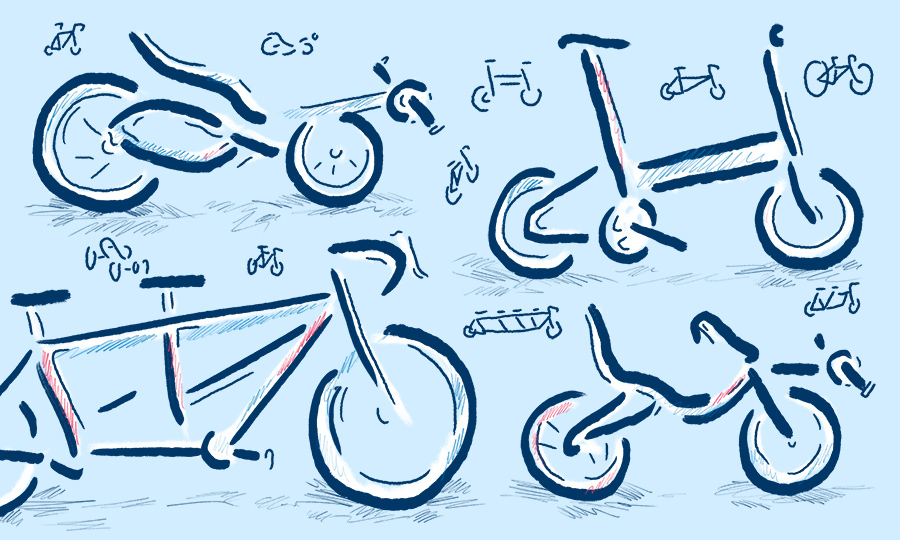 Bicycles illustration by Levi Boughn