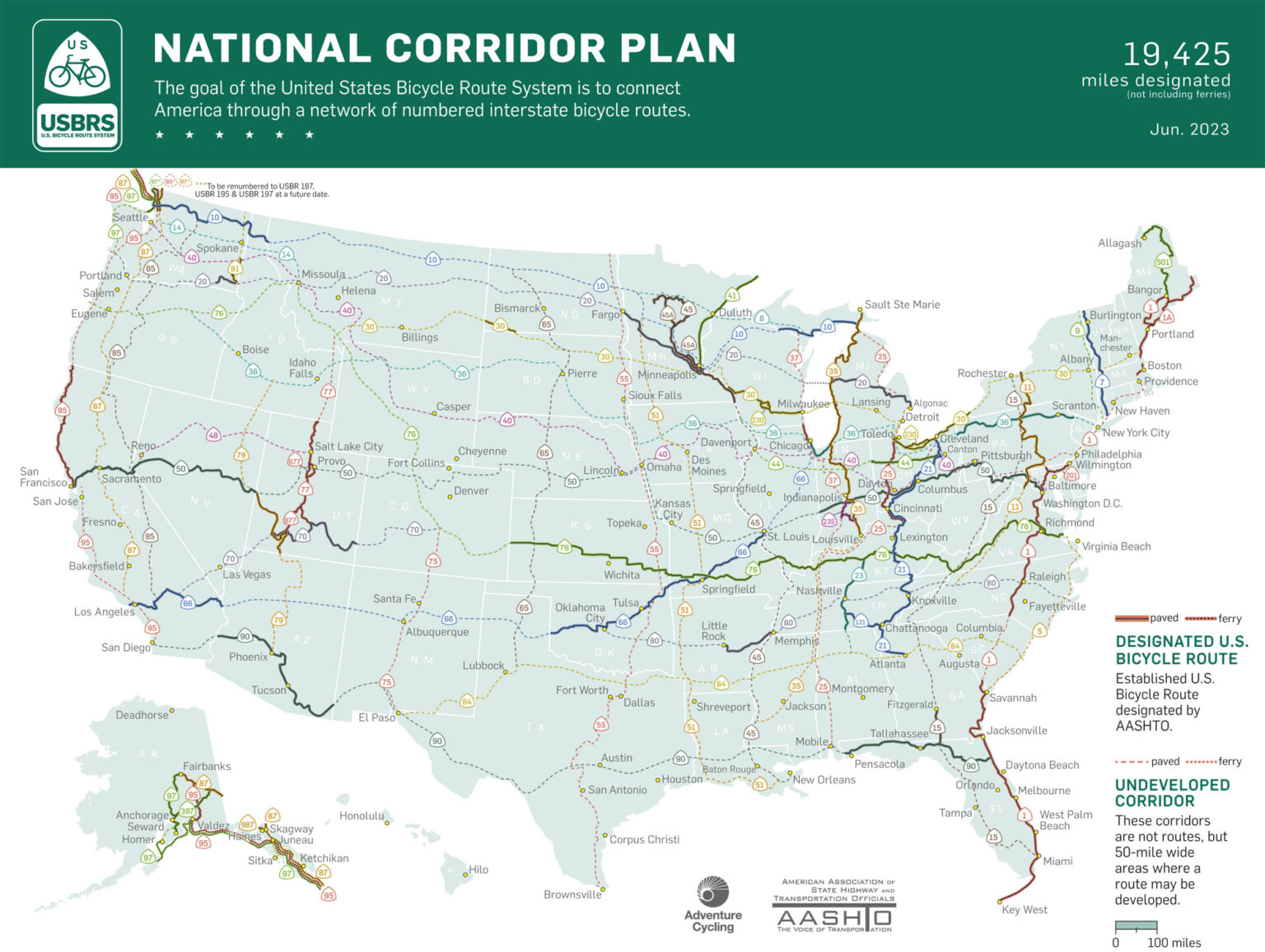 USBRS map: National Corridor Plan