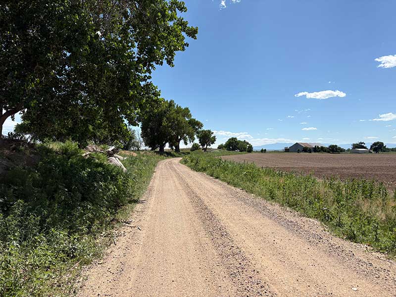 Gravel roads along the Huerfano River