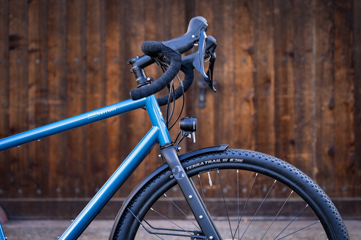 A close up of the Blueridge's front end