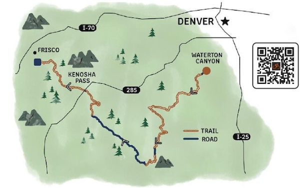 Colorado Trail Denver to Frisco Map