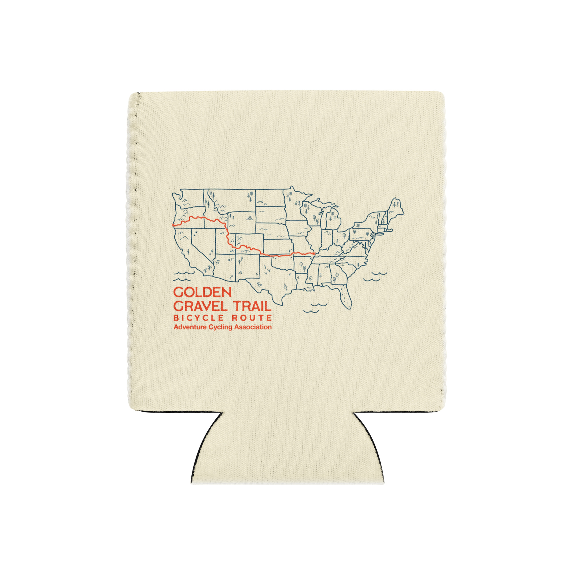 Golden Gravel Trail Map Can Cooler