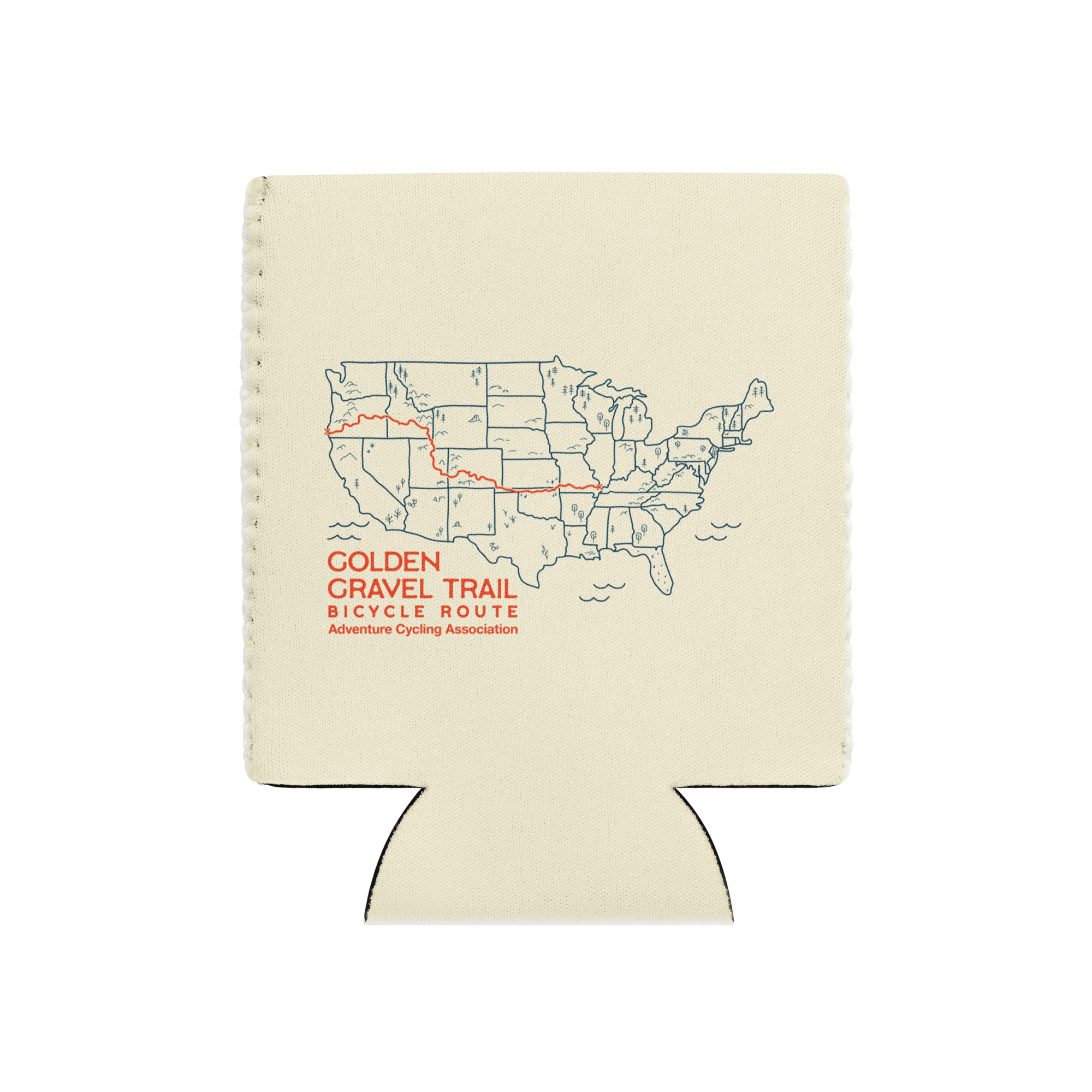 Golden Gravel Trail Map Can Cooler - Image 2