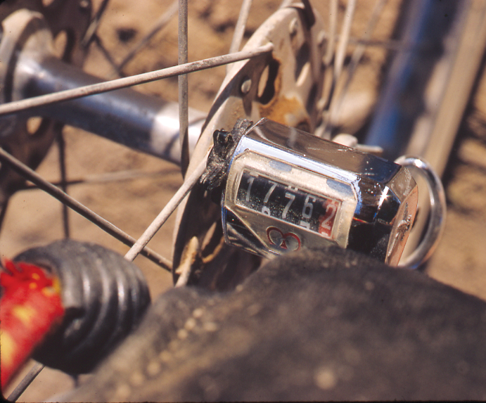 The fateful cyclometer reading in Chocolate, Mexico.